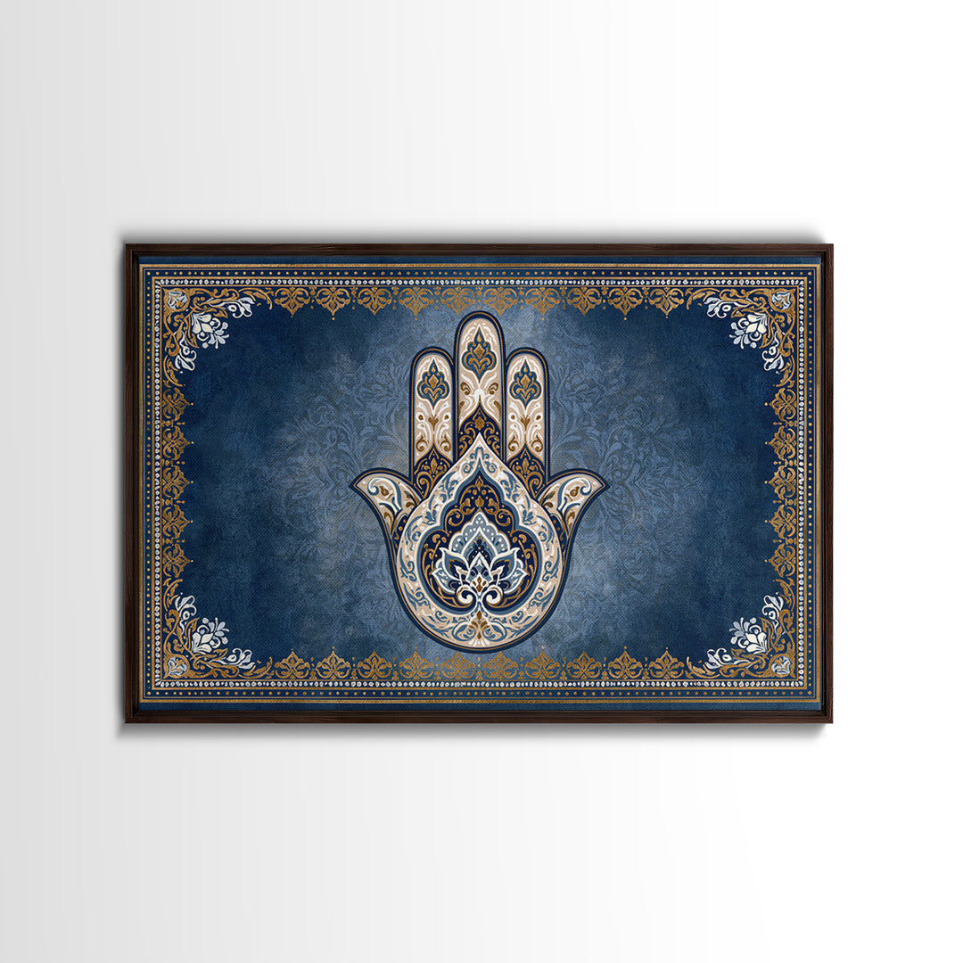 Protective Hand Motif Framed Canvas Print, Spiritual Art, Christian Wall Art, Living Room Decor, Spirit, Canvas Painting, SPI-3x2-27