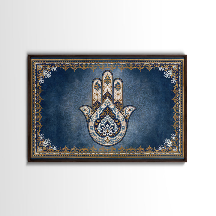Protective Hand Motif Framed Canvas Print, Spiritual Art, Christian Wall Art, Living Room Decor, Spirit, Canvas Painting, SPI-3x2-27