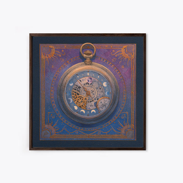 Gear Filled Pocket Watch Framed Canvas Print, Steampunk Art, Steampunk, Living Room Decor, Mechanic, Wall Art Living Room, STE-1x1-8