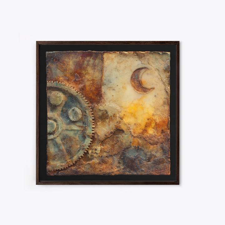Gear Filled Pocket Watch Framed Canvas Print, Steampunk Art, Fine Art Print, Living Room Decor, Fine Art, Mechanic, Wall Decor, STE-1x1-80