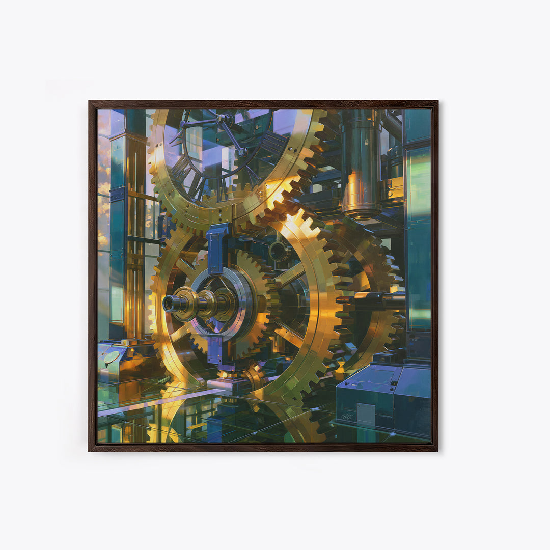Clock Tower Gears Canvas Print, Steampunk Art, Minimalist Decor, Living Room Decor, Fine Art, Mechanic, Abstract Art, STE-1x1-85