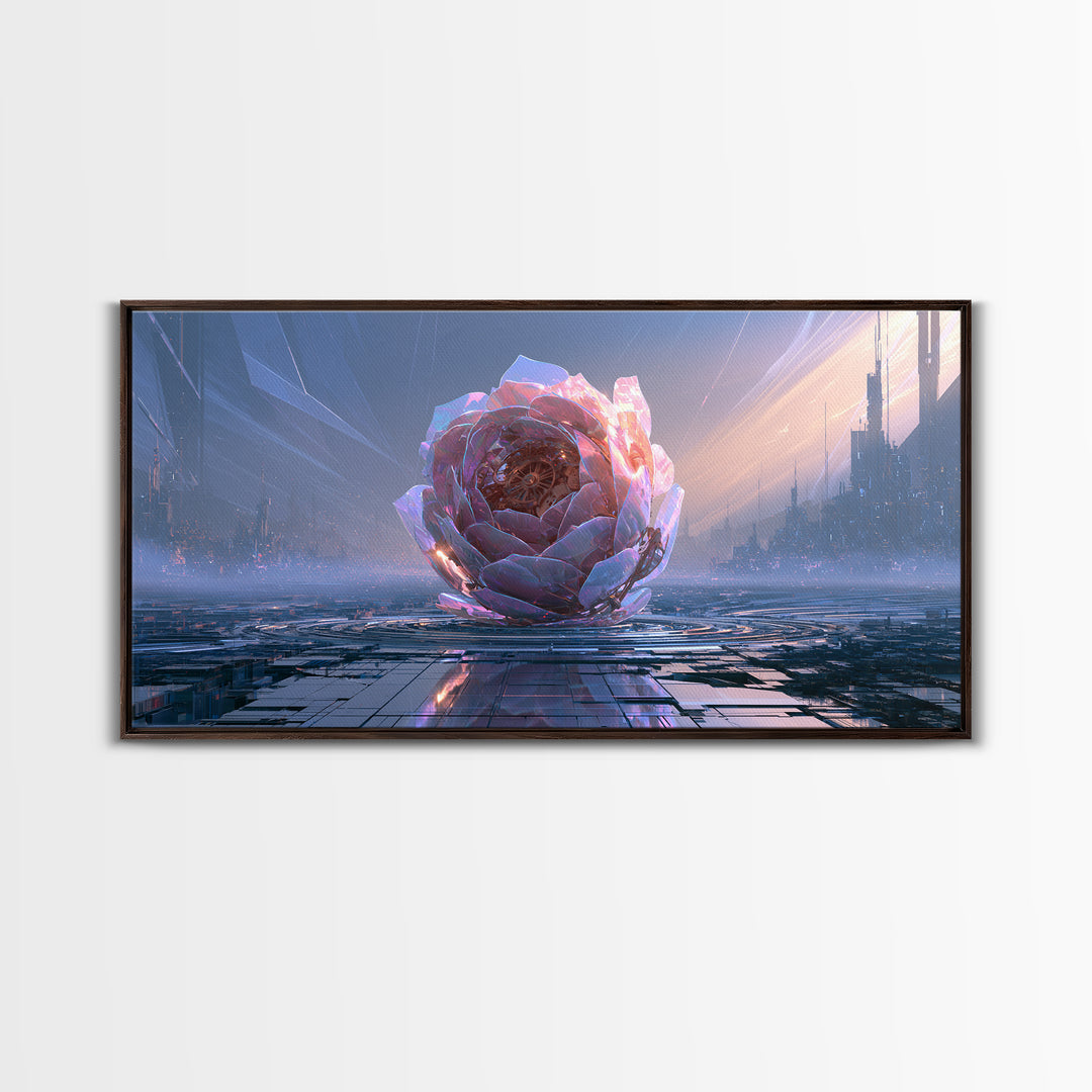 Mechanical Rose Made of Copper Gears Canvas Print, Steampunk Art, Steampunk Lamp, Living Room Decor, Abstract Art, Mechanic, STE-2x1-71