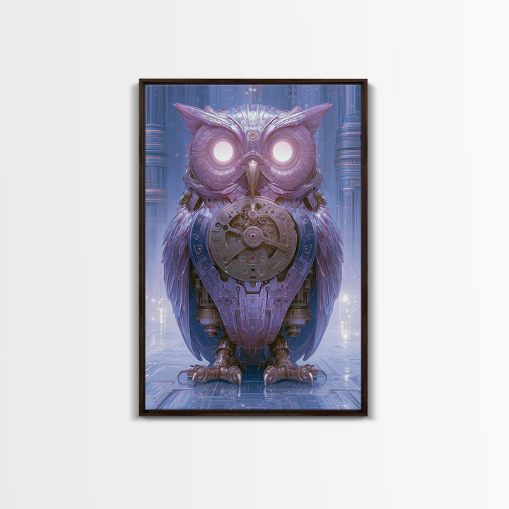 Brass Clockwork Owl Canvas Print, Steampunk Art, Art Nouveau, Living Room Decor, Mechanic, Modern Art, Digital Download Art, STE-2x3-9