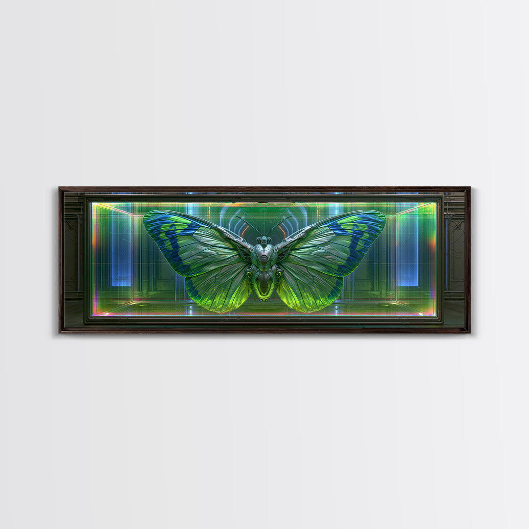 Mechanical Butterfly Specimen Canvas Print, Steampunk Art, Man Cave Decor, Living Room Decor, Fine Art, Mechanic, STE-3x1-54