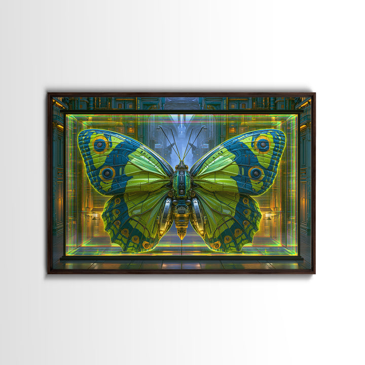 Mechanical Butterfly Specimen Canvas Print, Steampunk Art, Whimsigoth Decor, Living Room Decor, Mechanic, Neutral Decor, STE-3x2-42