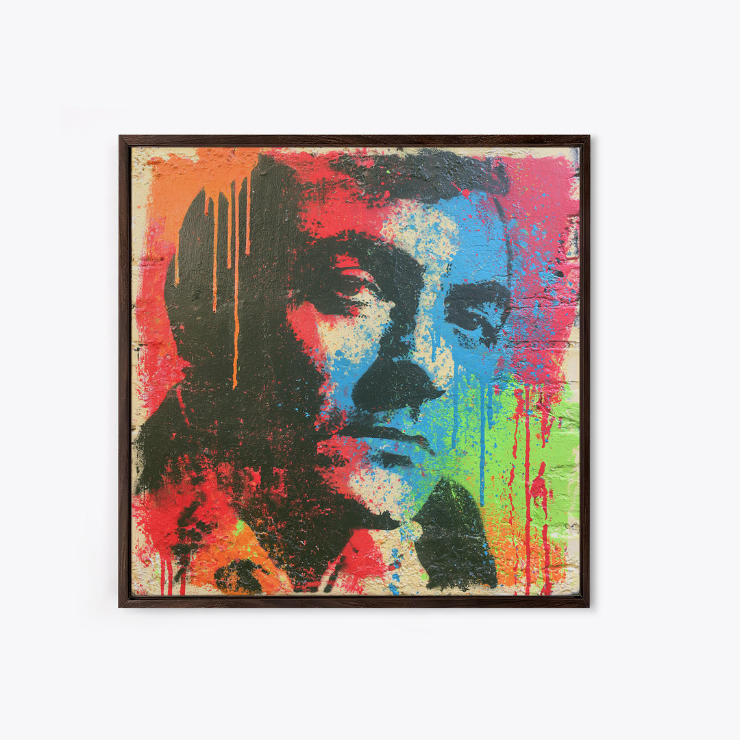Bold Stencil Portrait Canvas Print, Street Art, Art Print, Living Room Decor, Oil Painting, Urban, Original Painting, STR-1x1-49