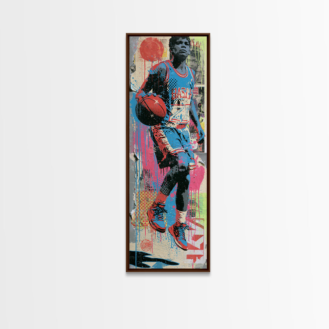 Street Basketball Player Canvas Print, Street Art, Neutral Decor, Living Room Decor, Fine Art, Urban, Home Decor, Poster, STR-1x3-18