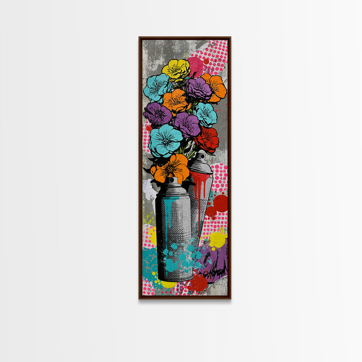 Spray Can Bouquet Canvas Print, Street Art, Anime Art, Living Room Decor, Abstract Art, Urban, Art Print, Textured Painting, STR-1x3-51
