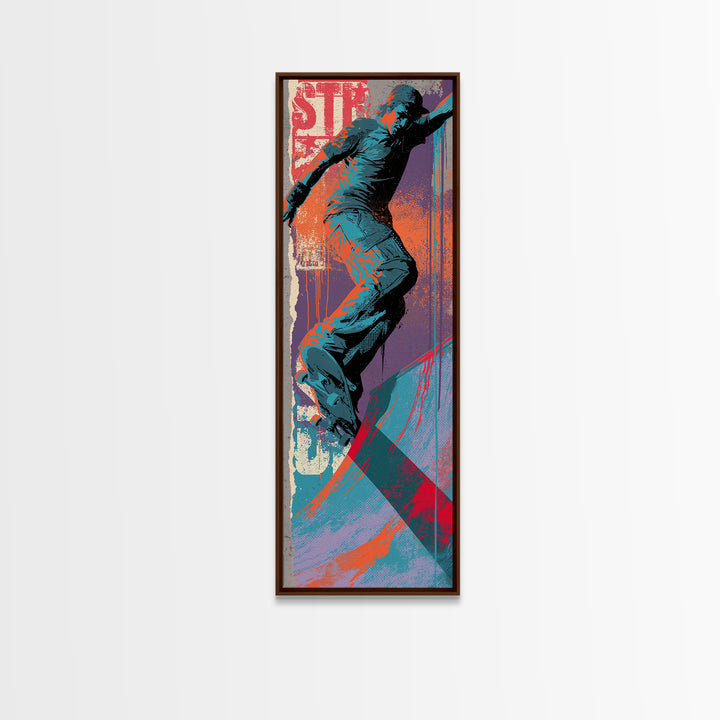Skate Ramp Pattern Canvas Print, Street Art, Boho Decor, Living Room Decor, Oil Painting, Urban, Custom Portrait, Wall Hangings, STR-1x3-82