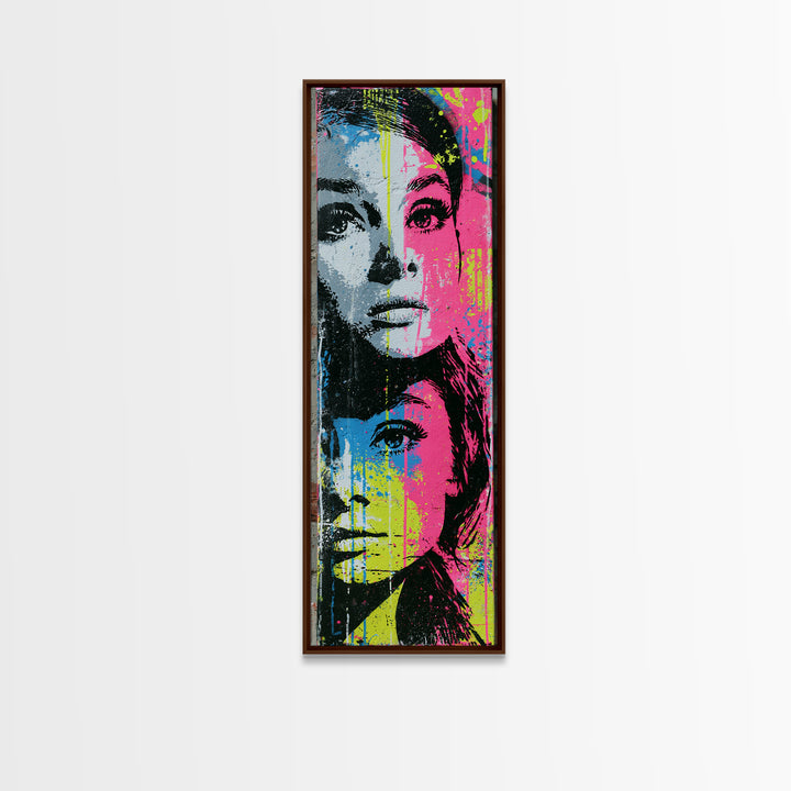 Bold Stencil Portrait Canvas Print, Street Art, Large Wall Art, Living Room Decor, Oil Painting, Urban, Canvas Painting, STR-1x3-85