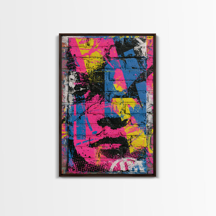 Brick Wall Texture Framed Canvas Print, Street Art, Large Wall Art, Living Room Decor, Abstract Art, Urban, Canvas Painting, STR-2x3-60