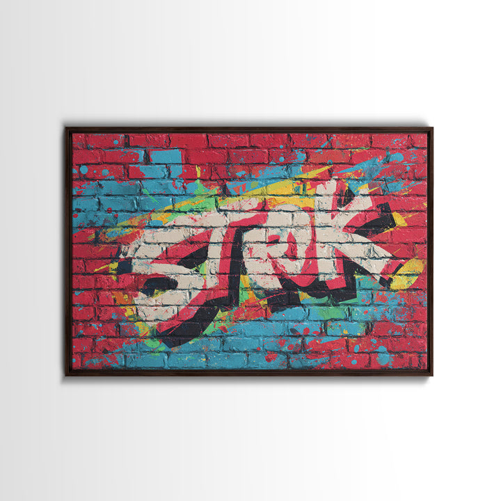 Brick Wall Texture Canvas Print, Street Art, Art Print, Living Room Decor, Abstract Art, Urban, Original Painting, STR-3x2-56