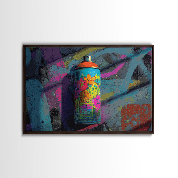 Spray Can Bouquet Canvas Print, Street Art, Living Room Decor, Watercolor Art, Urban, Bar Art, Canvas Painting, STR-3x2-67