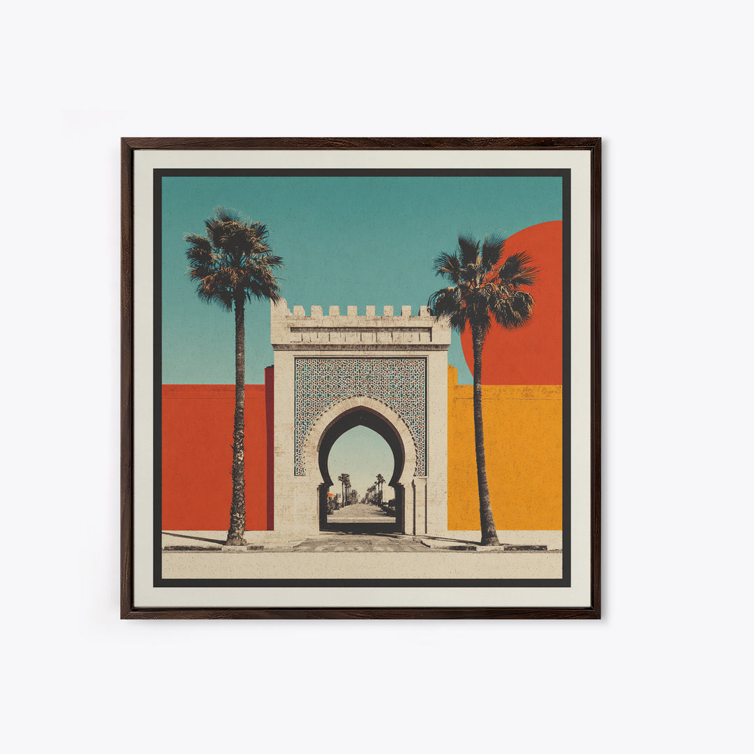 Marrakesh Arch and Tile Pattern Poster Canvas Print, Travel Poster(2), Gallery Wall Set, Living Room Decor, Fine Art, Voyage, TPO-1x1-17