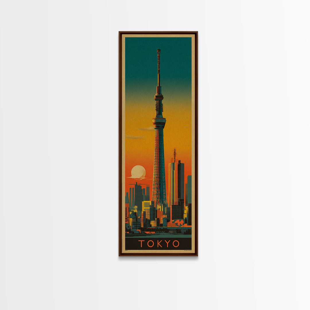 Tokyo Night Skyline Canvas Print, Travel Poster(2), Room Decor, Living Room Decor, Fine Art, Voyage, Travel Gift, Wall Hanging, TPO-1x3-17