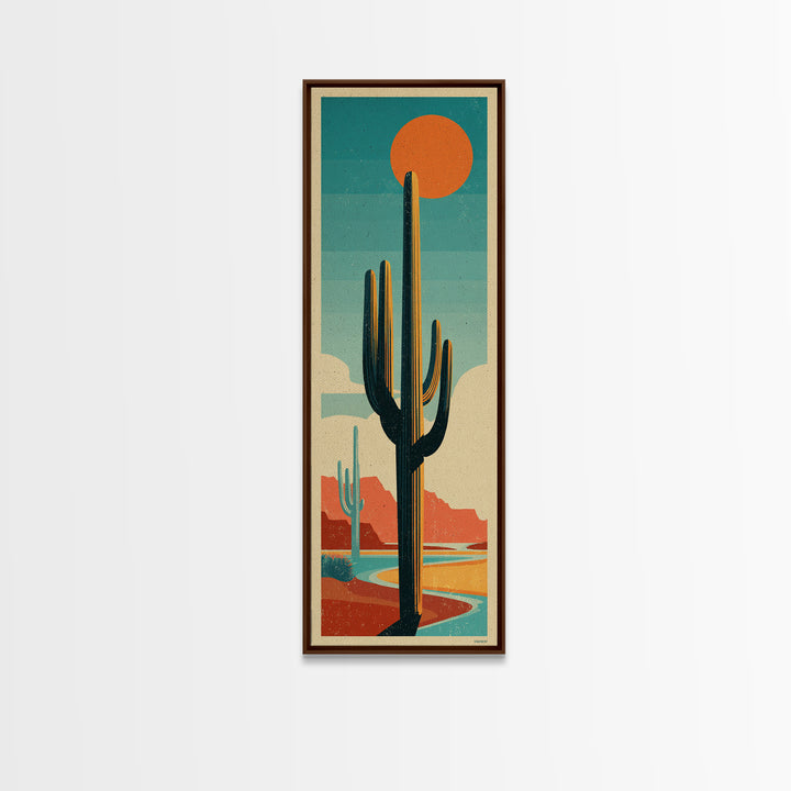 Mexico Cactus and Sun Travel Poster Canvas Print, Travel Poster(2), Modern Decor, Living Room Decor, Fine Art, Voyage, TPO-1x3-57