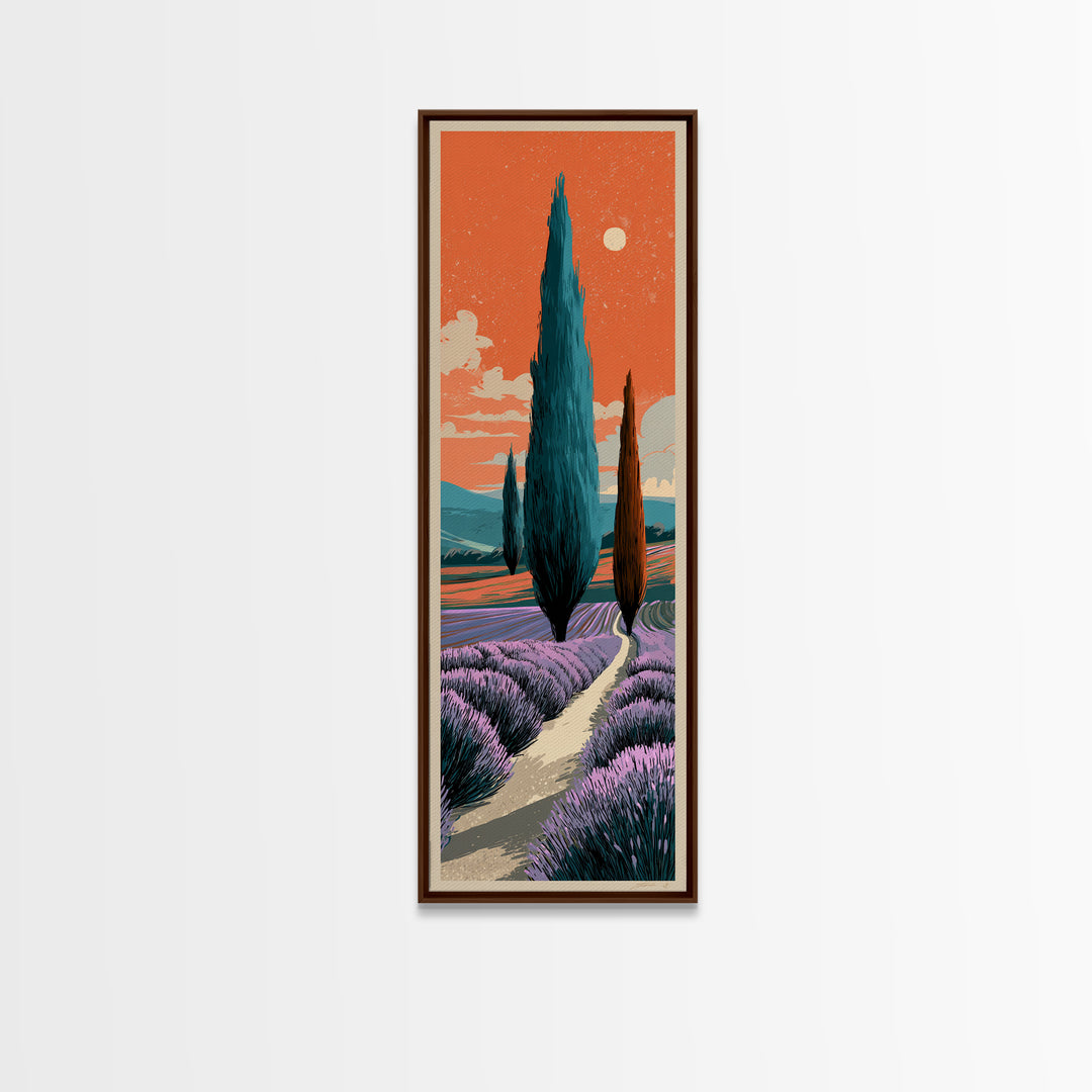 Provence Lavender Field Poster Canvas Print, Travel Poster(2), Retro Wall Art, Living Room Decor, Fine Art, Voyage, Map Print, TPO-1x3-59
