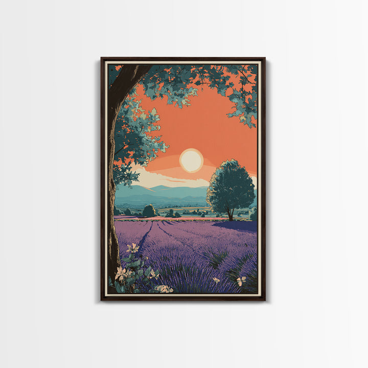 Provence Lavender Field Poster Canvas Print, Travel Poster(2), Fine Art Print, Living Room Decor, Fine Art, Voyage, Posters, TPO-2x3-31