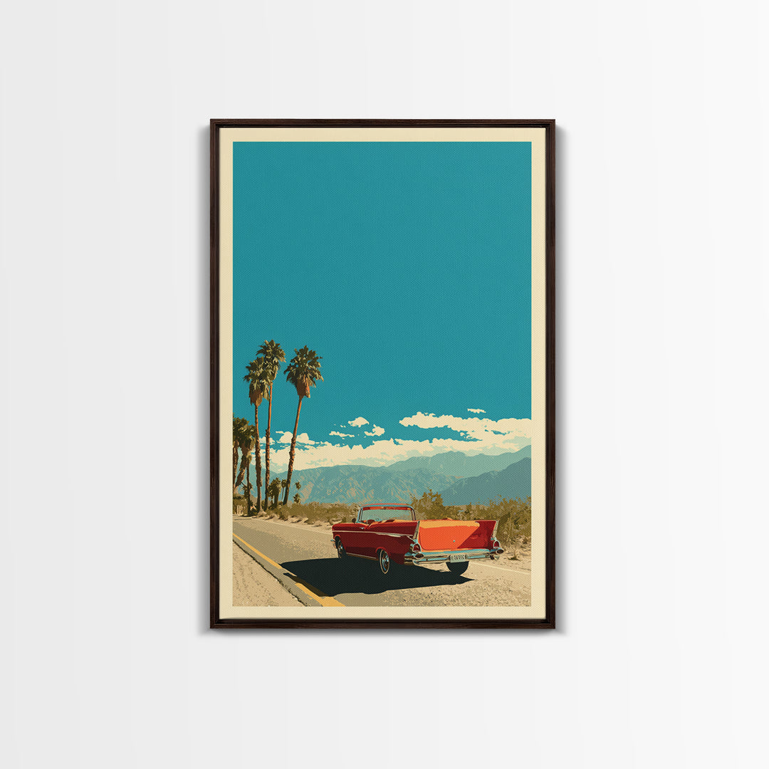 Route 66 Desert Road Canvas Print, Travel Poster(2), Living Room Decor, Oil Painting, Voyage, Downloadable Prints, TPO-2x3-71