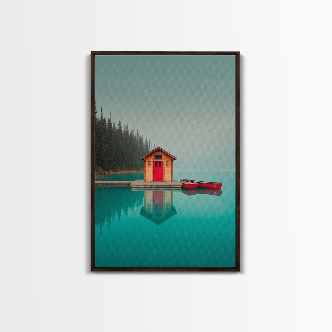 Banff Lake with Turquoise Water Canvas Print, Travel Poster(2), Set of 3 Wall Art, Living Room Decor, Fine Art, Voyage, TPO-2x3-99