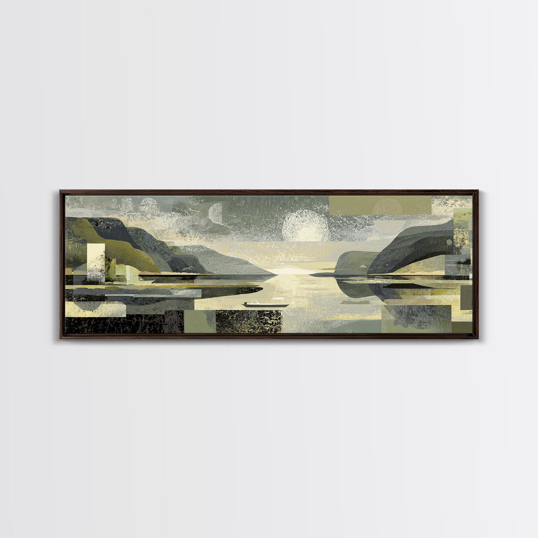 Santorini White Buildings and Cobalt Water Canvas Print, Travel Poster(2), Art Print, Living Room Decor, Fine Art, Voyage, TPO-3x1-92