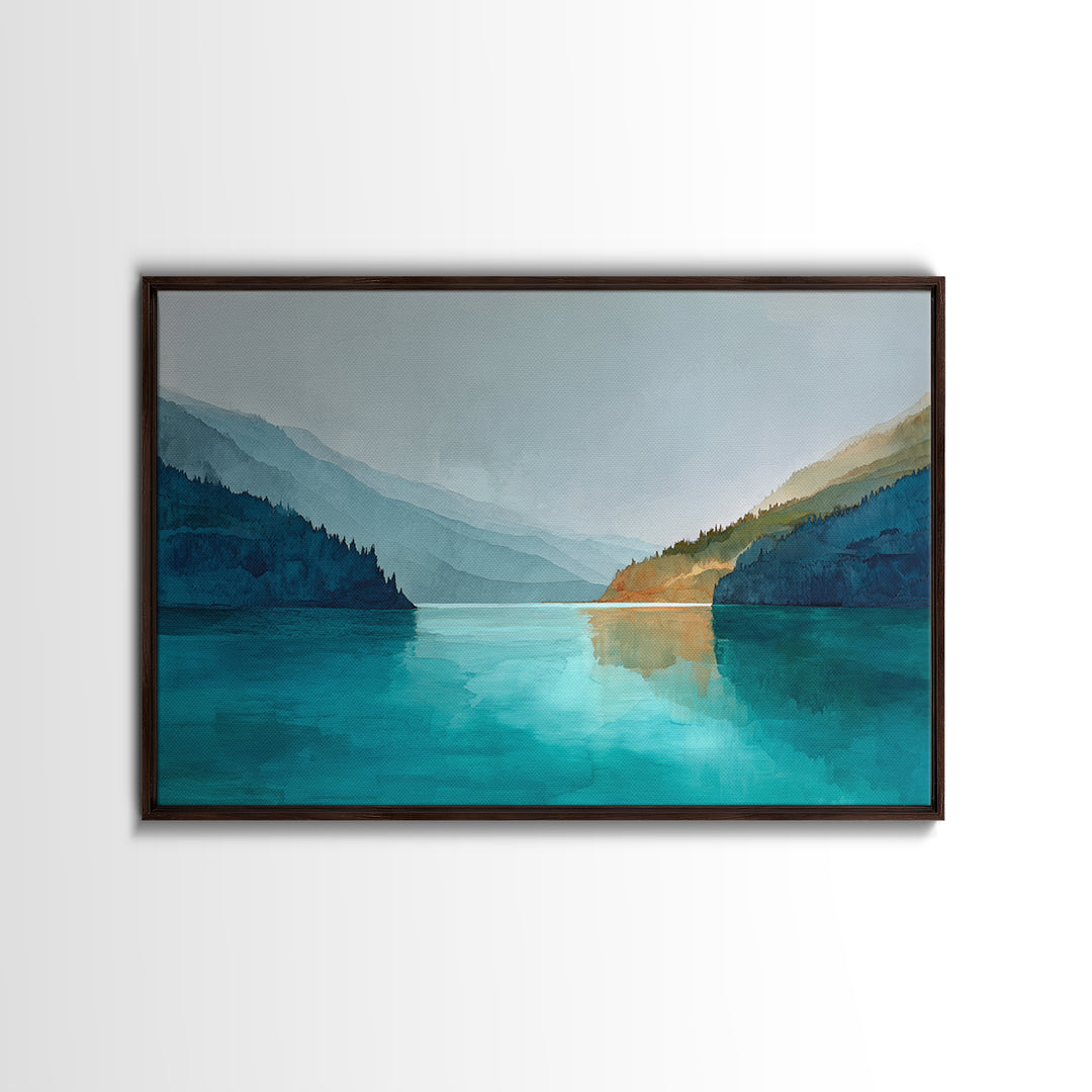 Bali Rice Terraces and Jungle Palms Framed Canvas Print, Travel Poster(2), Mid Century Wall Art, Living Room Decor, Voyage, TPO-3x2-65