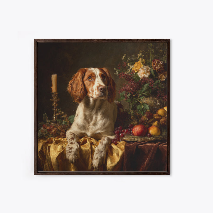 Hunting Dog Portrait Framed Canvas Print, Traditional Art, Art, Living Room Decor, Classic, Printable Art, Art Commissions, TRA-1x1-12