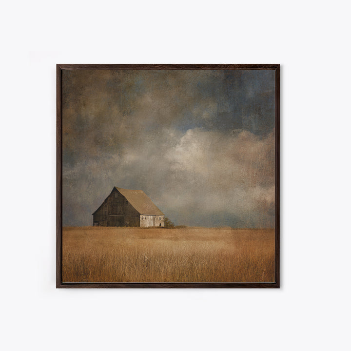 Barn and Farmland Canvas Print, Traditional Art, Boho, Living Room Decor, Fine Art, Classic, Indian Wall Art, Japanese Decor, TRA-1x1-23
