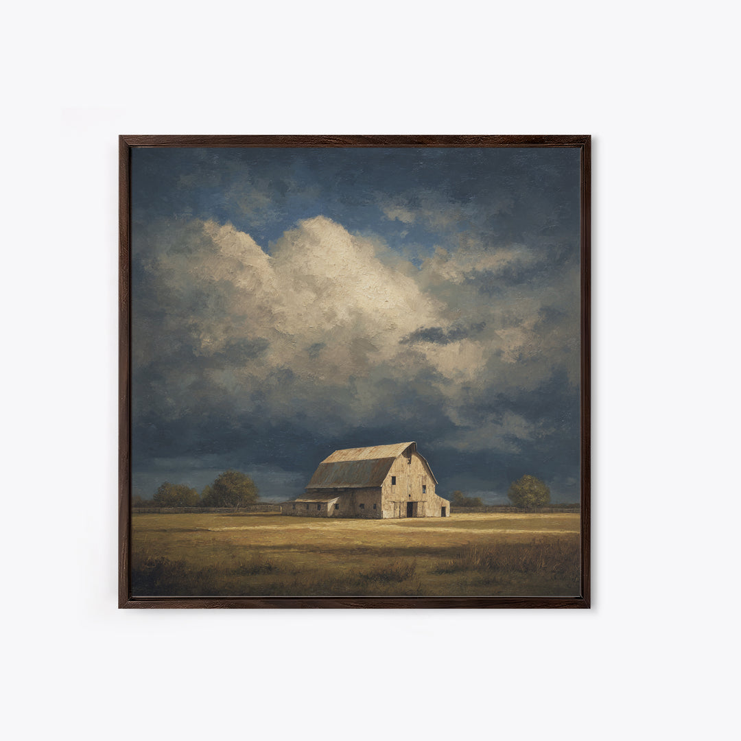 Barn and Farmland Canvas Print, Traditional Art, Fine Art Print, Living Room Decor, Fine Art, Classic, Wall Decor, Painting, TRA-1x1-95