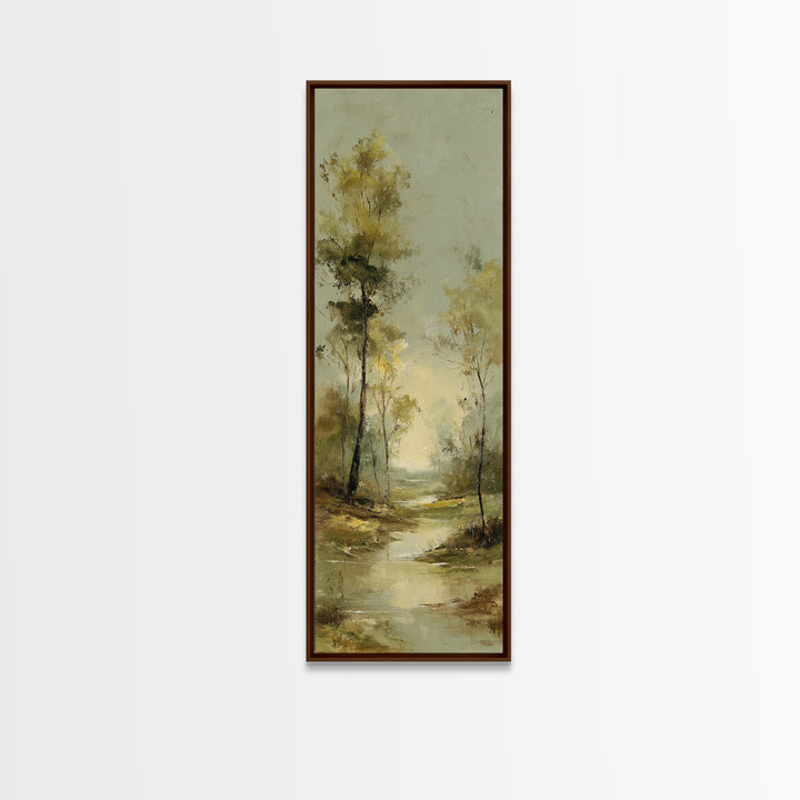 Autumn Forest Road Canvas Print, Traditional Art, Indian Art, Living Room Decor, Oil Painting, Classic, Textured Painting, TRA-1x3-100