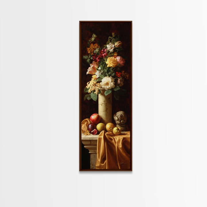 Formal Floral Still Life Canvas Print, Traditional Art, Gallery Decor, Living Room Decor, Fine Art, Classic, Wall Art, TRA-1x3-14