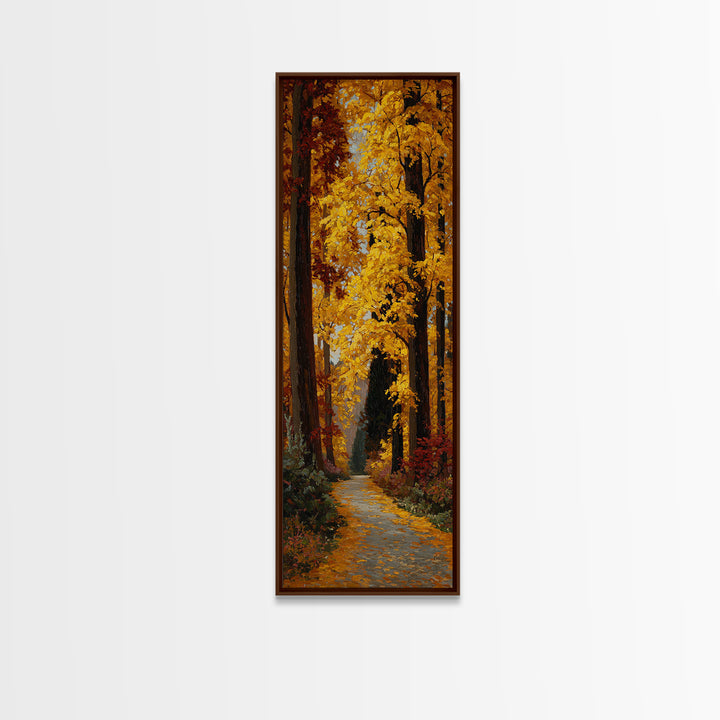 Autumn Forest Road Canvas Print, Traditional Art, Wall Decor, Living Room Decor, Classic, Art Commissions, Japanese Art, TRA-1x3-28