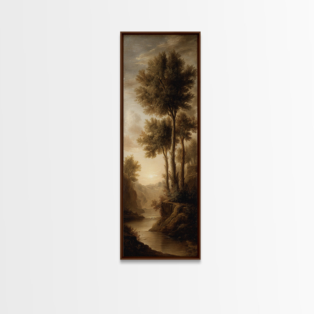 Classic Oil Painted Landscape Canvas Print, Traditional Art, Minimalist Decor, Living Room Decor, Oil Painting, Classic, TRA-1x3-37