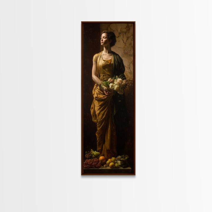 Classical Portrait with Dignified Lighting Framed Canvas Print, Traditional Art, Indian Decor, Living Room Decor, Classic, TRA-1x3-92