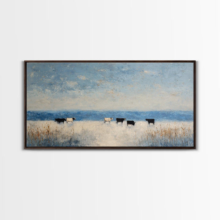 Snowy Village Landscape at Twilight Canvas Print, Traditional Art, Japanese Art, Living Room Decor, Fine Art, Classic, TRA-2x1-63