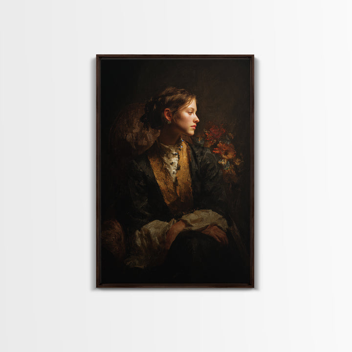 Classical Portrait with Dignified Lighting Canvas Print, Traditional Art, Gallery Decor, Living Room Decor, Fine Art, Classic, TRA-2x3-16