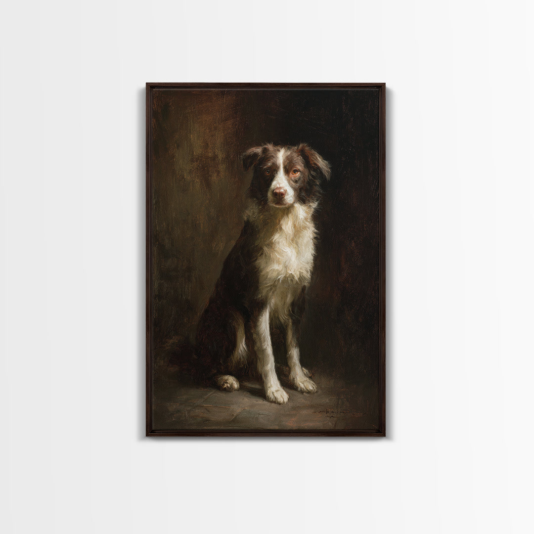 Hunting Dog Portrait Framed Canvas Print, Traditional Art, Art Commissions, Living Room Decor, Classic, Pokemon Poster, TRA-2x3-68