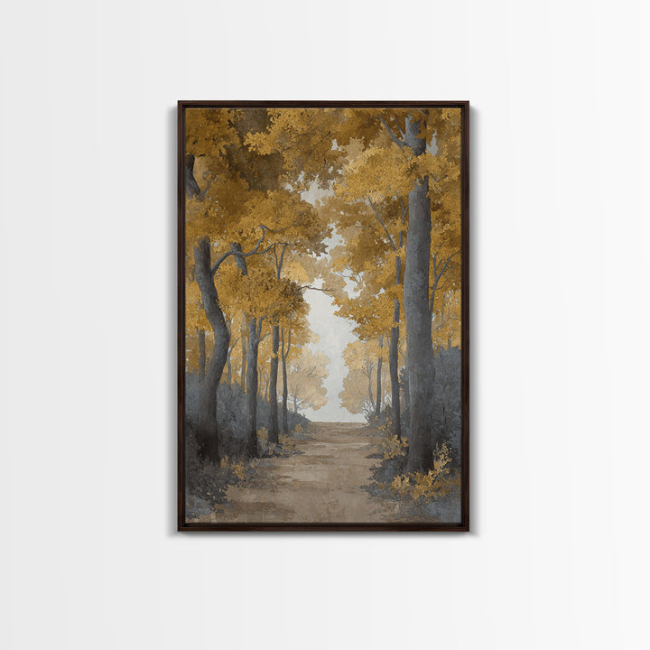 Pastoral Countryside with Cows in Field Framed Canvas Print, Traditional Art, Indian Art, Living Room Decor, Fine Art, Classic, TRA-2x3-87