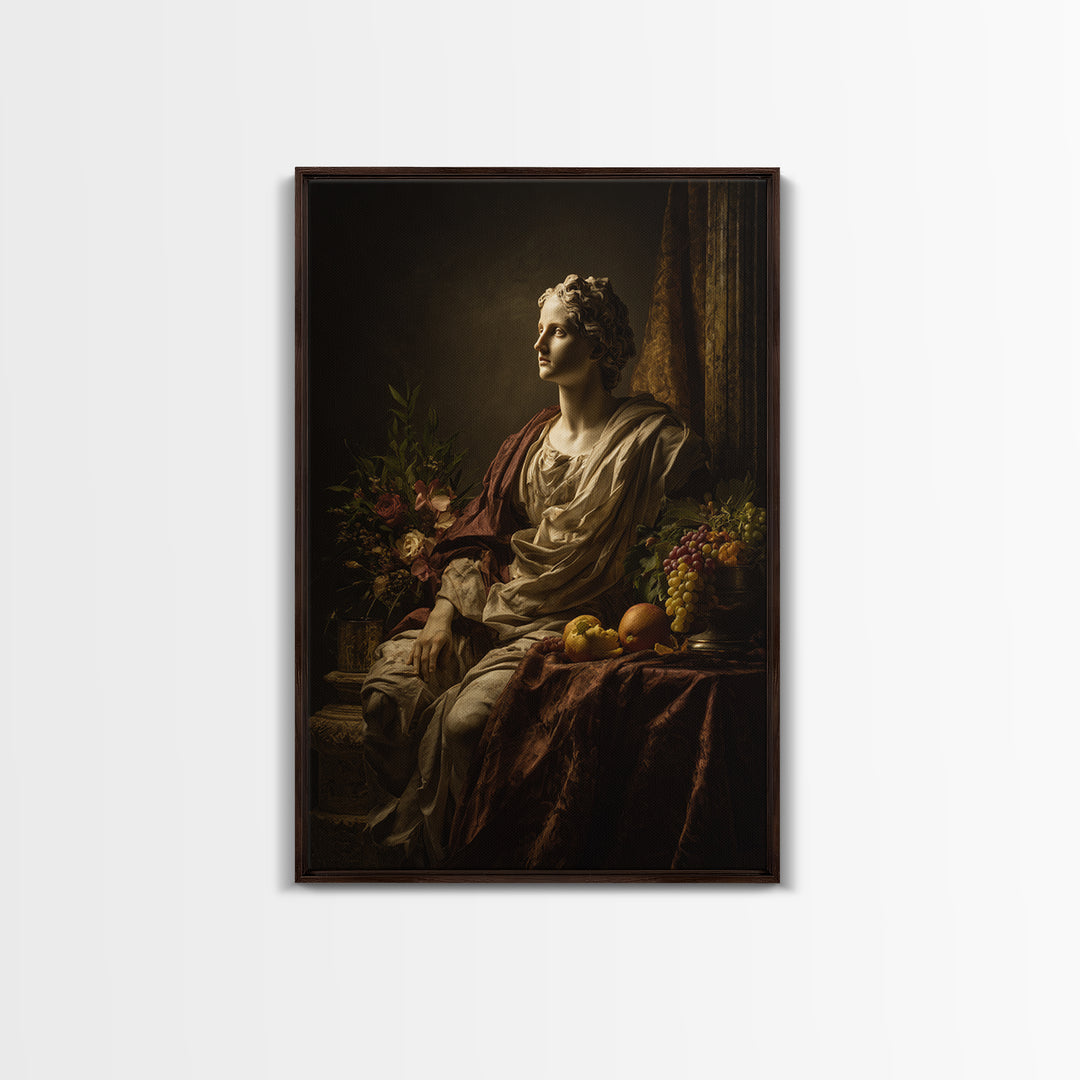 Classical Portrait with Dignified Lighting Framed Canvas Print, Traditional Art, Living Room Decor, Fine Art, Classic, TRA-2x3-88