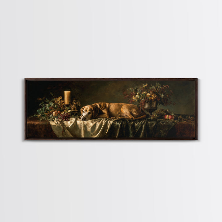 Hunting Dog Portrait Canvas Print, Traditional Art, Indian Wall Art, Living Room Decor, Fine Art, Classic, Boho Decor, TRA-3x1-4