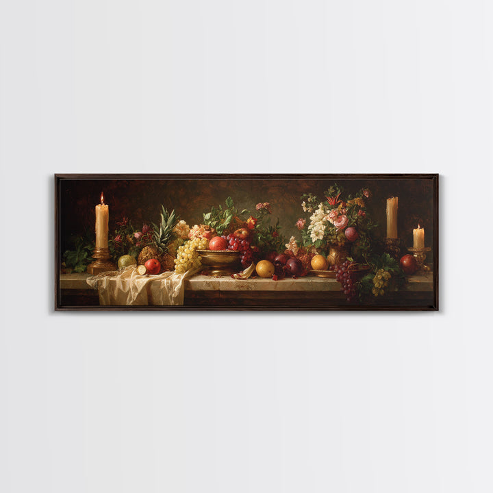 Classical Portrait with Dignified Lighting Canvas Print, Traditional Art, Textured Painting, Living Room Decor, Classic, TRA-3x1-48