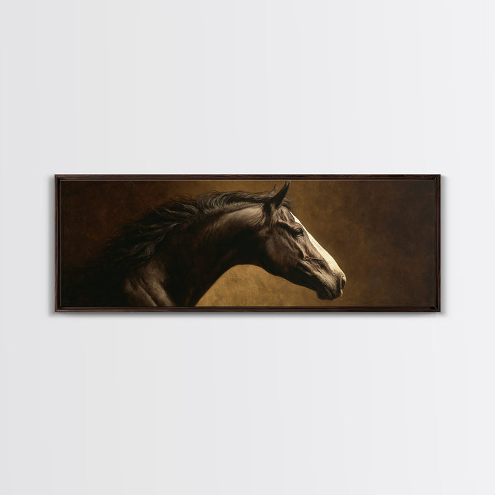 Realistic Horse Portrait Canvas Print, Traditional Art, Decor, Living Room Decor, Fine Art, Classic, Japanese Art, Custom Art, TRA-3x1-91