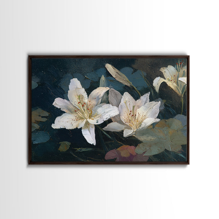 Botanical Watercolor Study of Roses Framed Canvas Print, Traditional Art, Art Commissions, Living Room Decor, Oil Painting, TRA-3x2-10