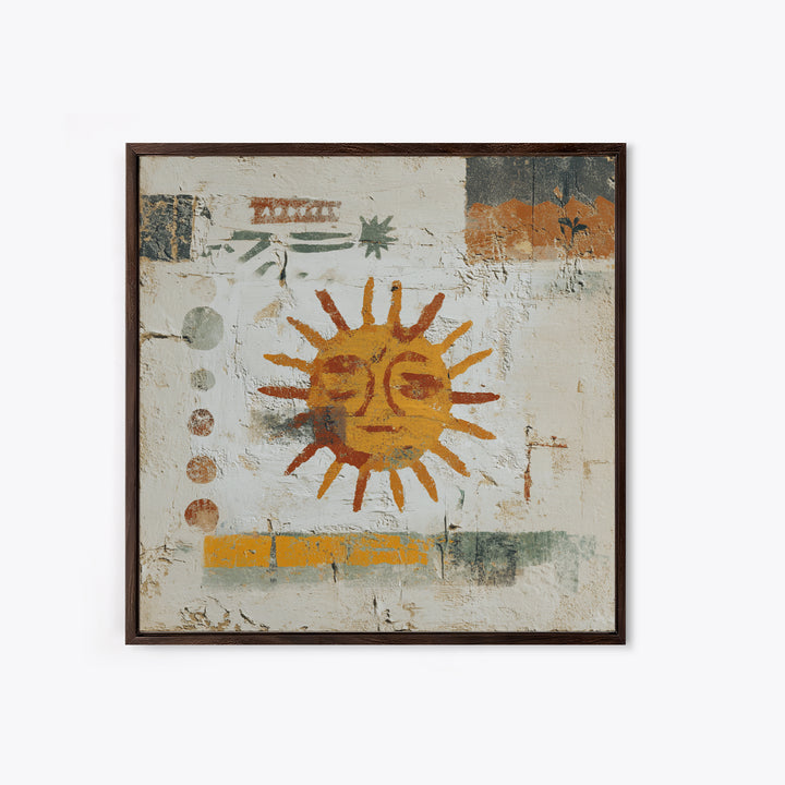 Tribal Sun Symbol Canvas Print, Tribal Art, Black and White Art, Living Room Decor, Fine Art, Tribal, Fine Art Print, TRI-1x1-35