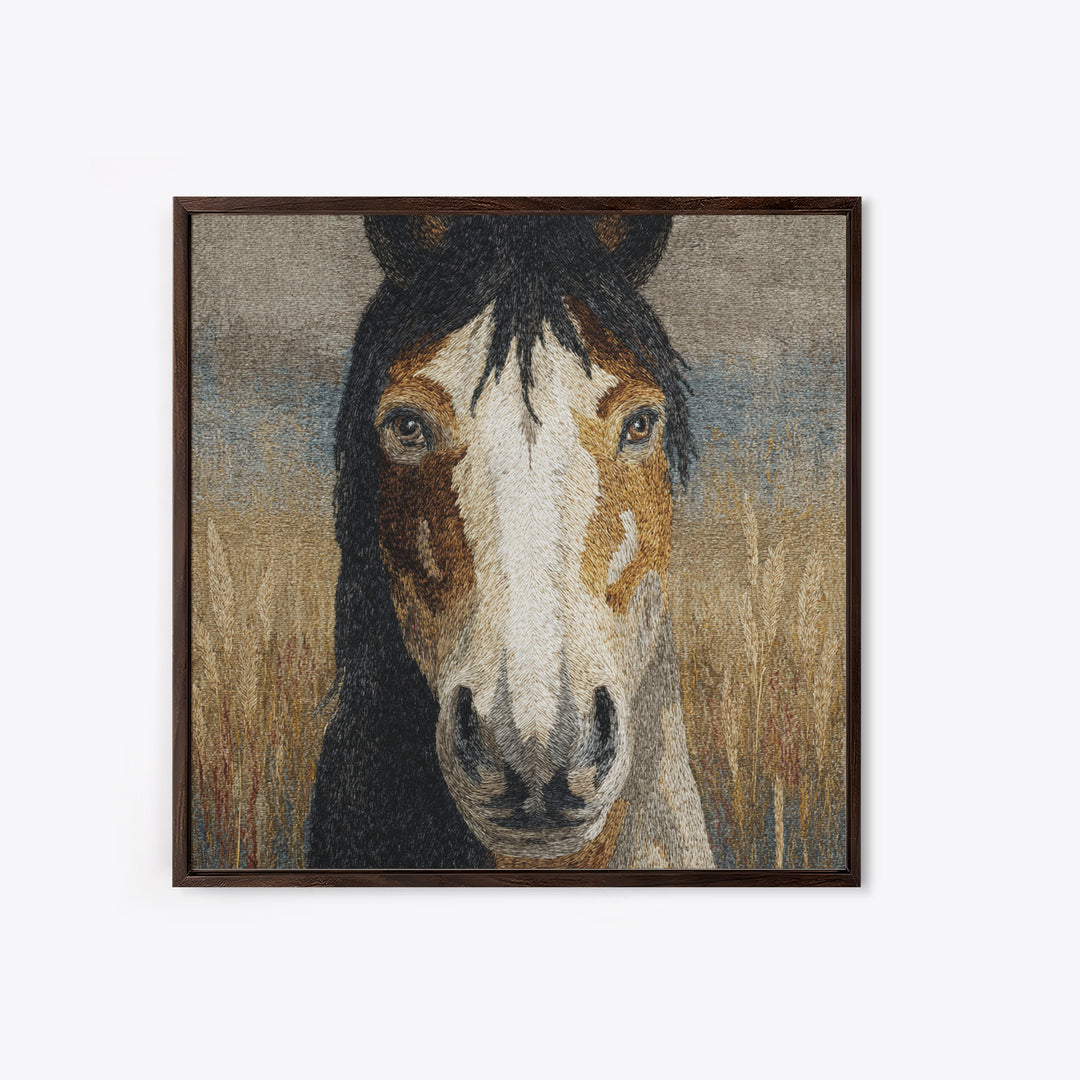 Tribal Horse Pattern Framed Canvas Print, Tribal Art, Original Abstract, Living Room Decor, Abstract Art, Tribal, Wall Art, TRI-1x1-42