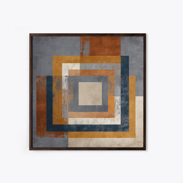 Geometric Border Design by Global Textiles Framed Canvas Print, Tribal Art, Boho Wall Decor, Living Room Decor, Tribal, TRI-1x1-44