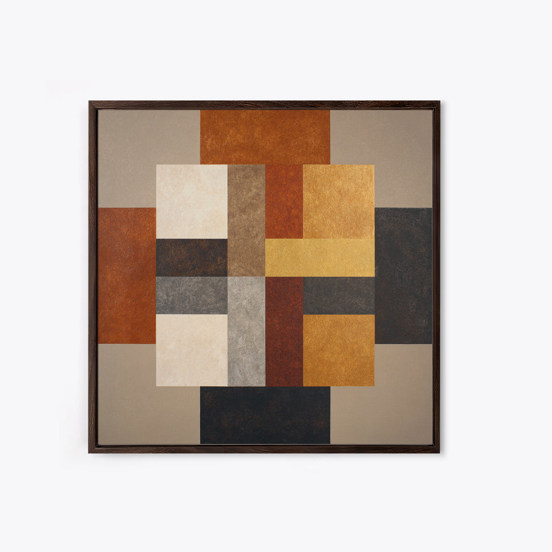 Earth Tone Geometric Pattern by Woven Cloth Canvas Print, Tribal Art, Neutral Decor, Living Room Decor, Abstract Art, Tribal, TRI-1x1-50