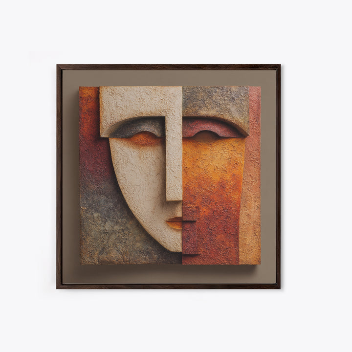 Bold Mask Portrait Framed Canvas Print, Tribal Art, Living Room Decor, Fine Art, Tribal, Rustic Home Decor, Black and White Art, TRI-1x1-73