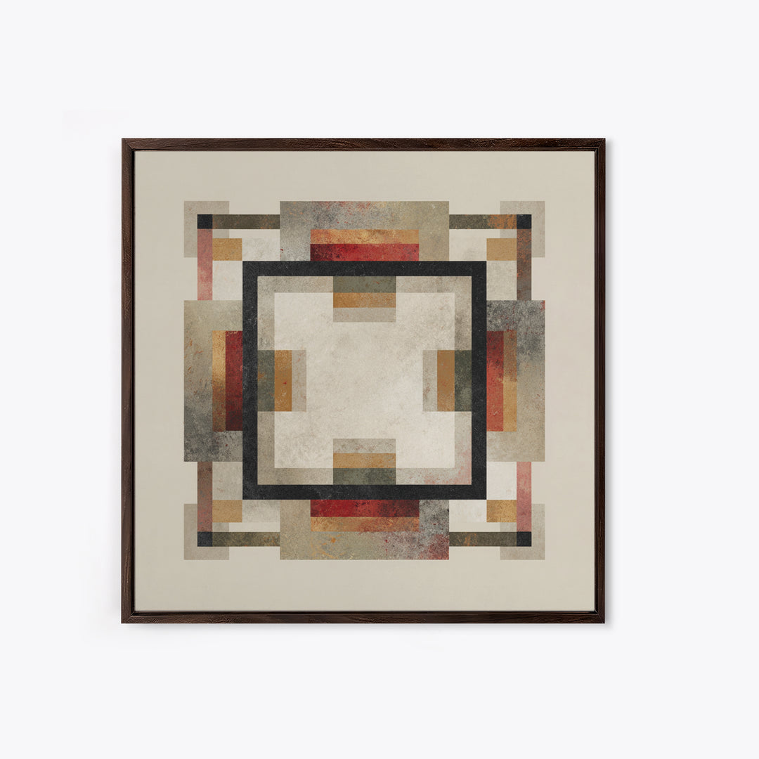 Geometric Border Design by Global Textiles Canvas Print, Tribal Art, Minimalist Decor, Living Room Decor, Fine Art, Tribal, TRI-1x1-92
