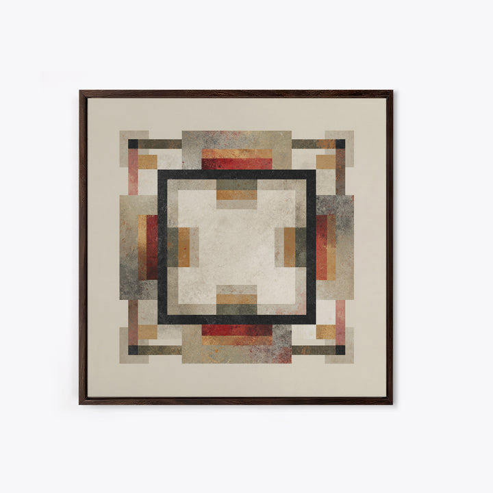 Geometric Border Design by Global Textiles Canvas Print, Tribal Art, Minimalist Decor, Living Room Decor, Fine Art, Tribal, TRI-1x1-92